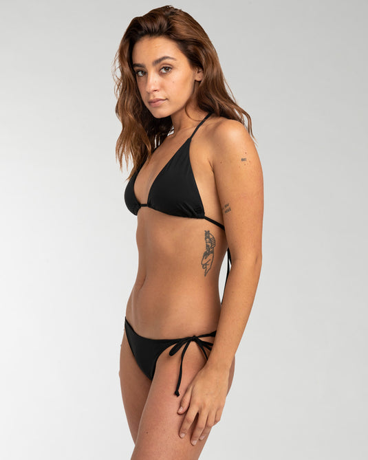 Billabong Women's Sol Searcher Multi Tri Triangle Bikini Top Black Pebble EBJX300103_BPB