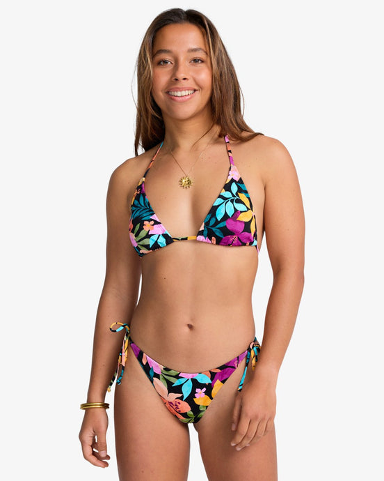 Billabong Women's Sol Searcher Multi Tri Triangle Bikini Top Night Tropical EBJX300103_BQT0