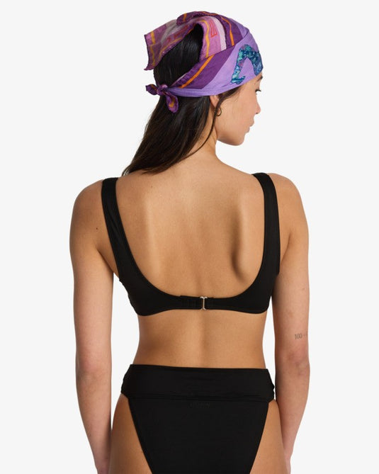 Billabong Women's Searcher Twist Tank Bikini Top Black Pebble EBJX300131-BPB