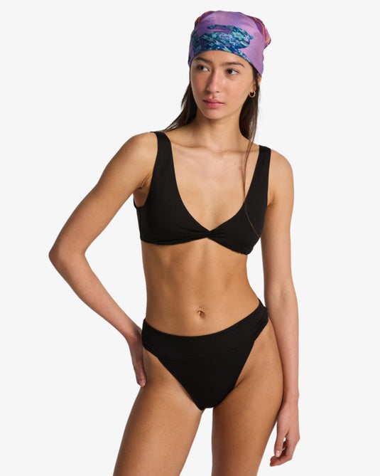 Billabong Women's Searcher Twist Tank Bikini Top Black Pebble EBJX300131-BPB