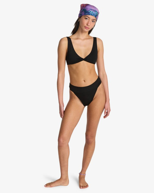 Billabong Women's Searcher Twist Tank Bikini Top Black Pebble EBJX300131-BPB