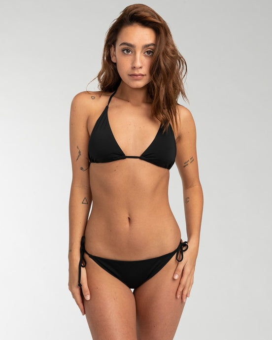 Billabong Women's Sol Searcher Tropic Tie Side Bikini Bottoms Black Pebble EBJX400100_BPB