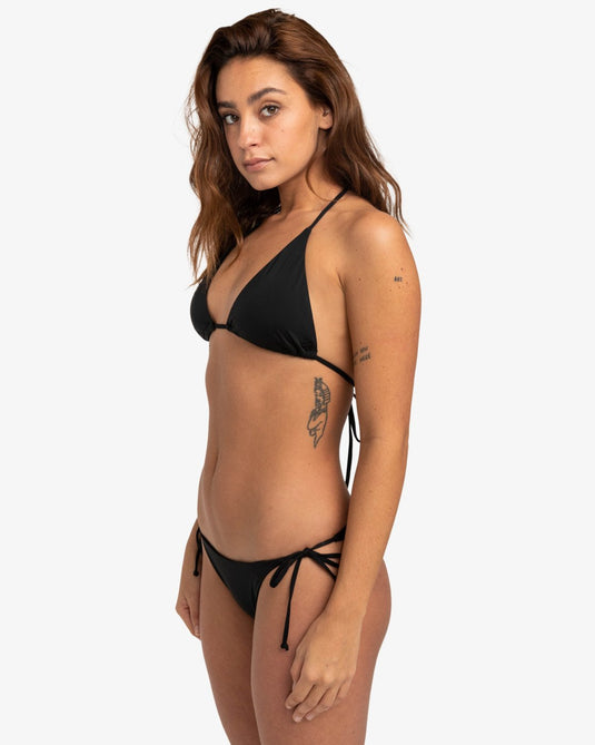 Billabong Women's Sol Searcher Tropic Tie Side Bikini Bottoms Black Pebble EBJX400100_BPB