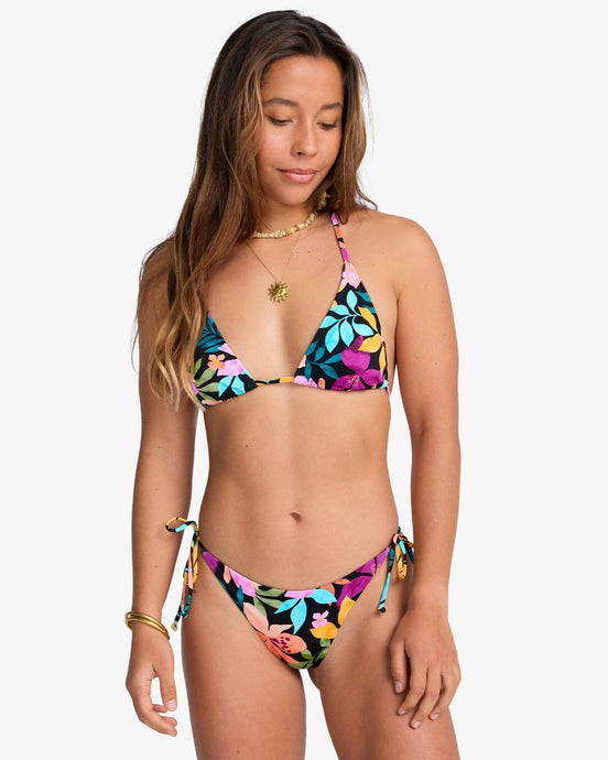 Billabong Women's Sol Searcher Tie Side Tanga Bikini Bottoms Night Tropical EBJX400106_BQT0