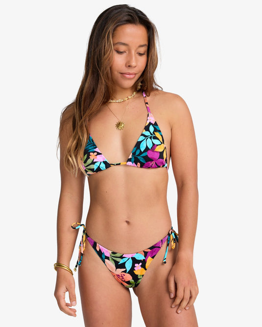 Billabong Women's Sol Searcher Tie Side Tanga Bikini Bottoms Night Tropical EBJX400106_BQT0