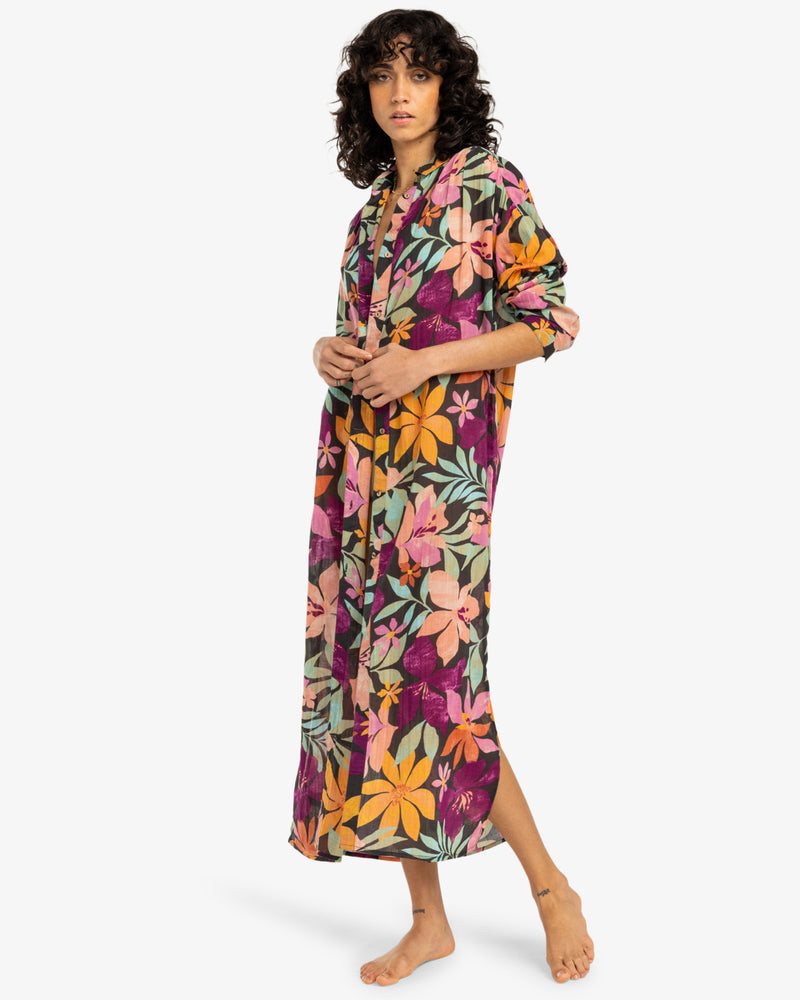 Load image into Gallery viewer, Billabong Women&#39;s Daylight Beach Shirt Night Tropical EBJX603000-BQT0

