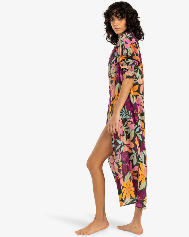 Load image into Gallery viewer, Billabong Women&#39;s Daylight Beach Shirt Night Tropical EBJX603000-BQT0
