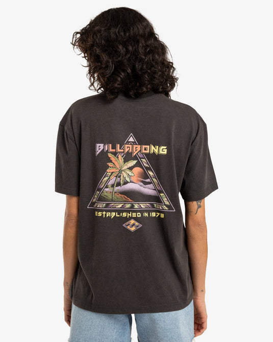 Billabong Women's Retro Surfin Short Sleeves T-Shirt Off Black EBJZT00422-KTA0