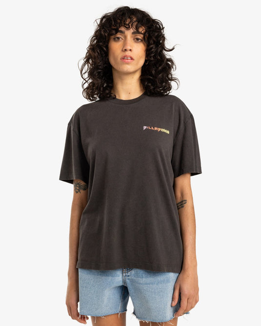 Billabong Women's Retro Surfin Short Sleeves T-Shirt Off Black EBJZT00422-KTA0