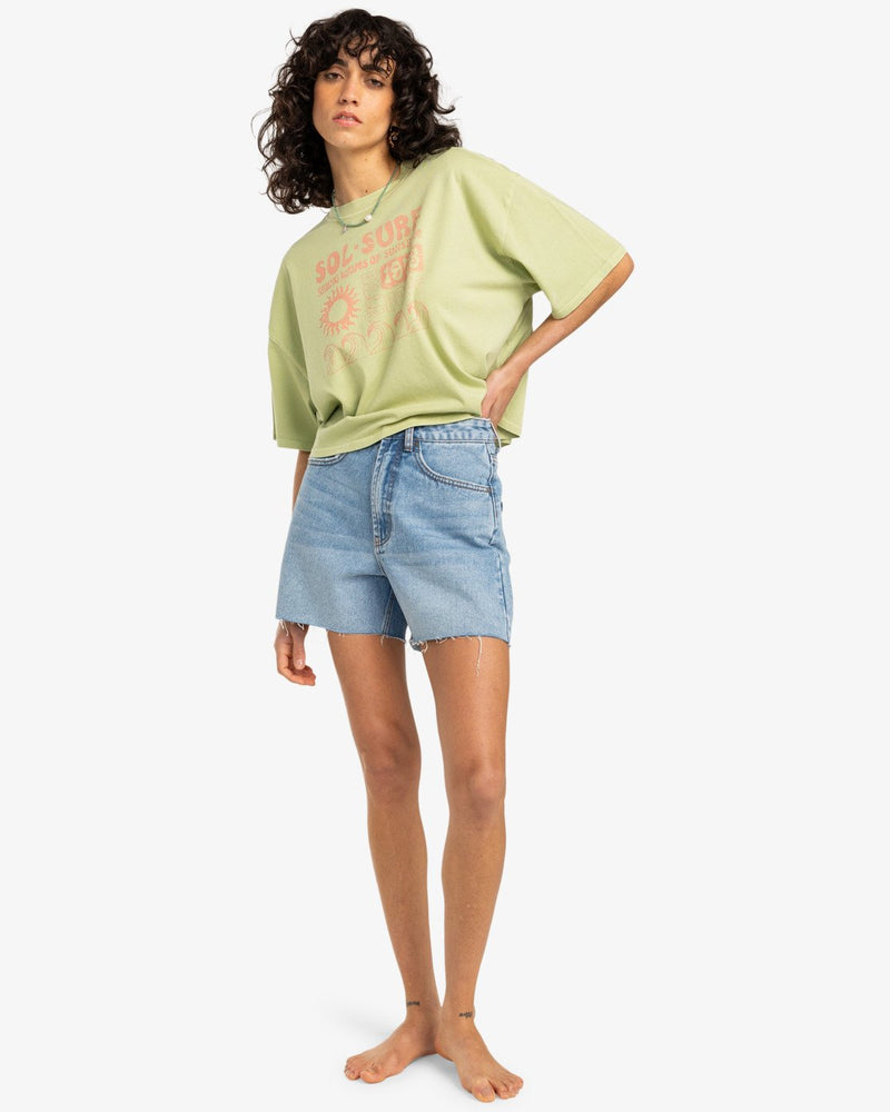 Load image into Gallery viewer, Billabong Women&#39;s Sol Surf T-Shirt Pistachio EBJZT00428-GFM0
