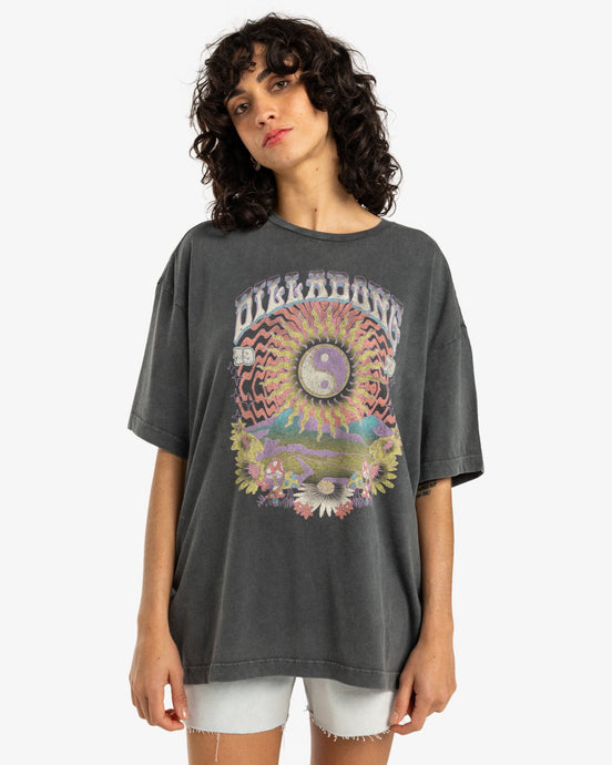 Billabong Women's Celio Grande T-Shirt Off Black EBJZT00437-KTA0
