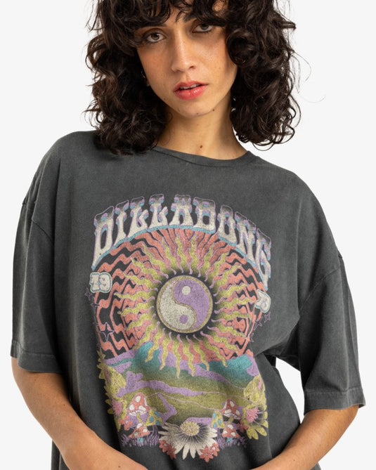 Billabong Women's Celio Grande T-Shirt Off Black EBJZT00437-KTA0