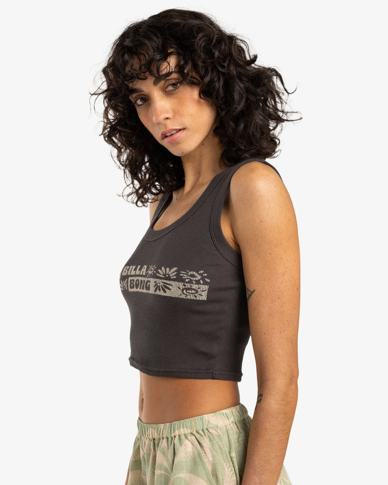 Load image into Gallery viewer, Billabong Women&#39;s Sun Up Tank Top Off Black EBJZT00441-OFB
