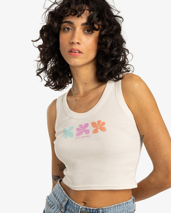 Billabong Women's Block Party Tank Top Salt Crystal EBJZT00442-SCS