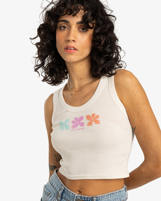 Billabong Women's Block Party Tank Top Salt Crystal EBJZT00442-SCS