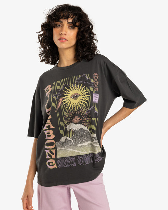Billabong Women's Swell Trip T-Shirt Off Black EBJZT00443-KTA0