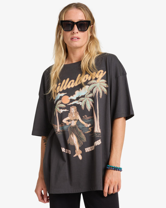 Billabong Womens' My Sunny Girl Short Sleeve T-Shirt Off Black EBJZT00477-OFB