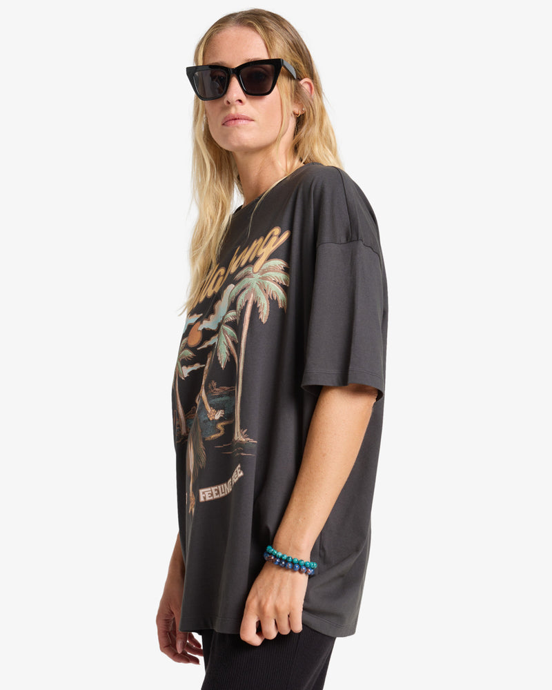 Load image into Gallery viewer, Billabong Womens&#39; My Sunny Girl Short Sleeve T-Shirt Off Black EBJZT00477-OFB
