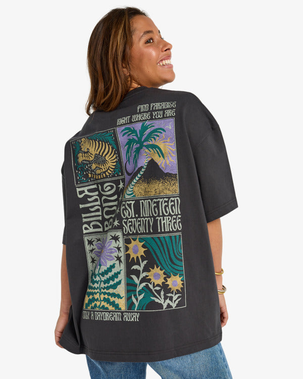 Load image into Gallery viewer, Billabong Women's Daydream Away T-Shirt Off Black EBJZT00482-OFB
