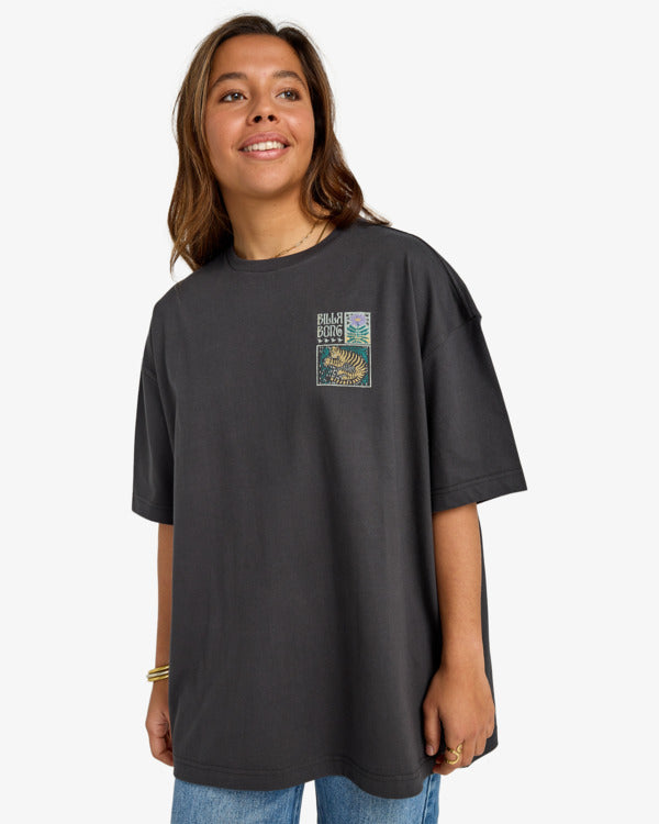Load image into Gallery viewer, Billabong Women's Daydream Away T-Shirt Off Black EBJZT00482-OFB
