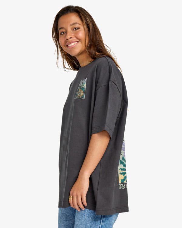 Load image into Gallery viewer, Billabong Women's Daydream Away T-Shirt Off Black EBJZT00482-OFB
