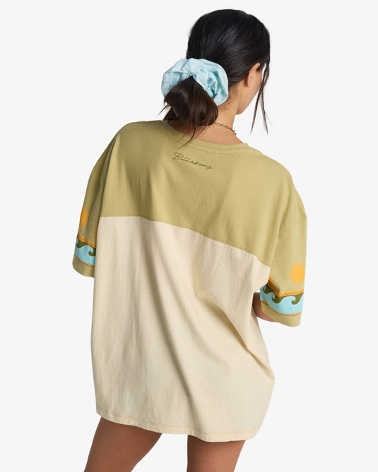 Billabong Women's Split Palm Short Sleeve T-Shirt Sulfur EBJZT00578-YKN0