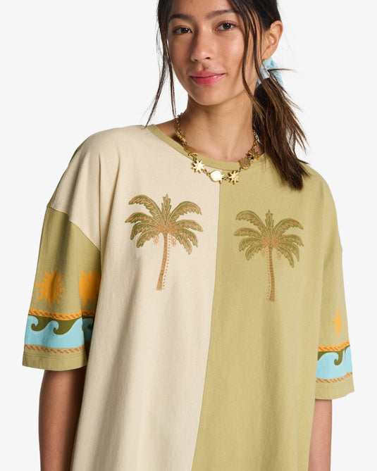 Billabong Women's Split Palm Short Sleeve T-Shirt Sulfur EBJZT00578-YKN0