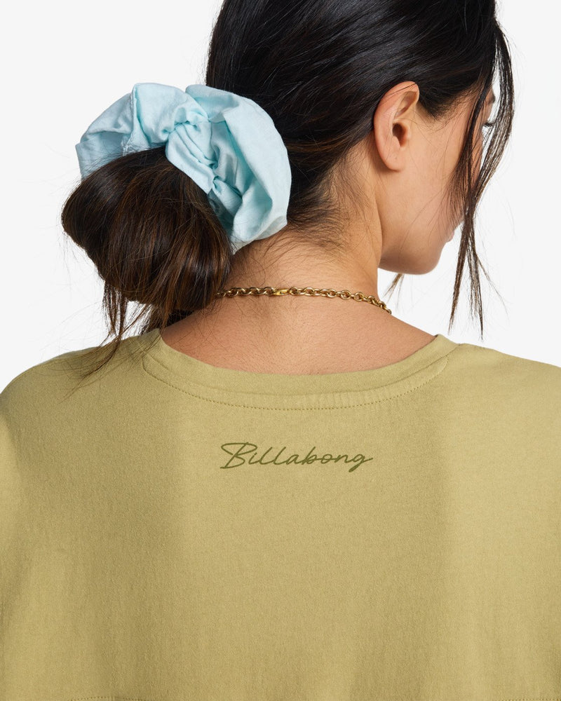 Load image into Gallery viewer, Billabong Women's Split Palm Short Sleeve T-Shirt Sulfur EBJZT00578-YKN0
