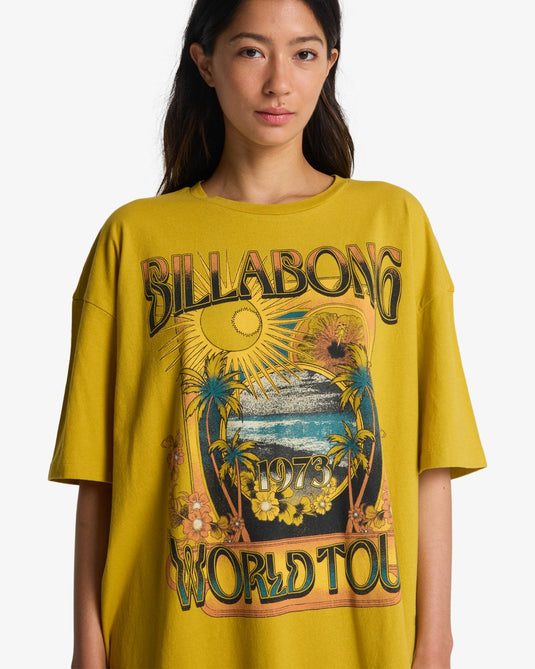 Billabong Women's Between Night & Dawn T-Shirt Sulfur EBJZT00580-YKN0