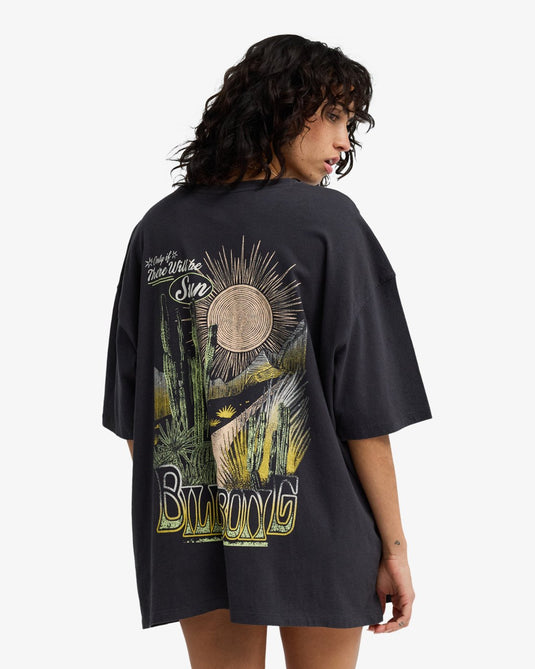 Billabong Women's Sun Chasing Short Sleeve T-Shirt Off Black EBJZT00581-OFB