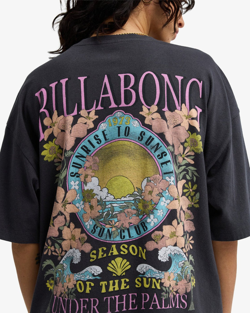 Load image into Gallery viewer, Billabong Women's Floral Rocker Short Sleeve T-Shirt Off Black EBJZT00590-OFB
