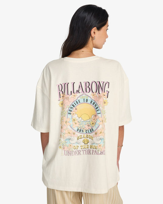 Billabong Women's Floral Rocker Short Sleeve T-Shirt Salt Crystal EBJZT00590-SCS
