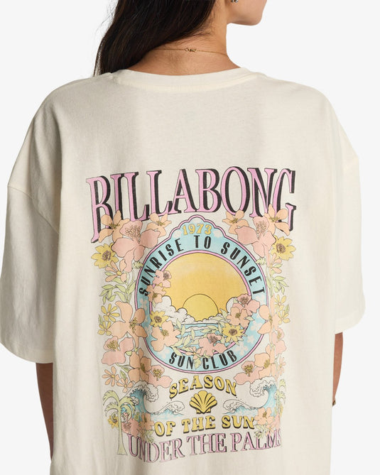 Billabong Women's Floral Rocker Short Sleeve T-Shirt Salt Crystal EBJZT00590-SCS