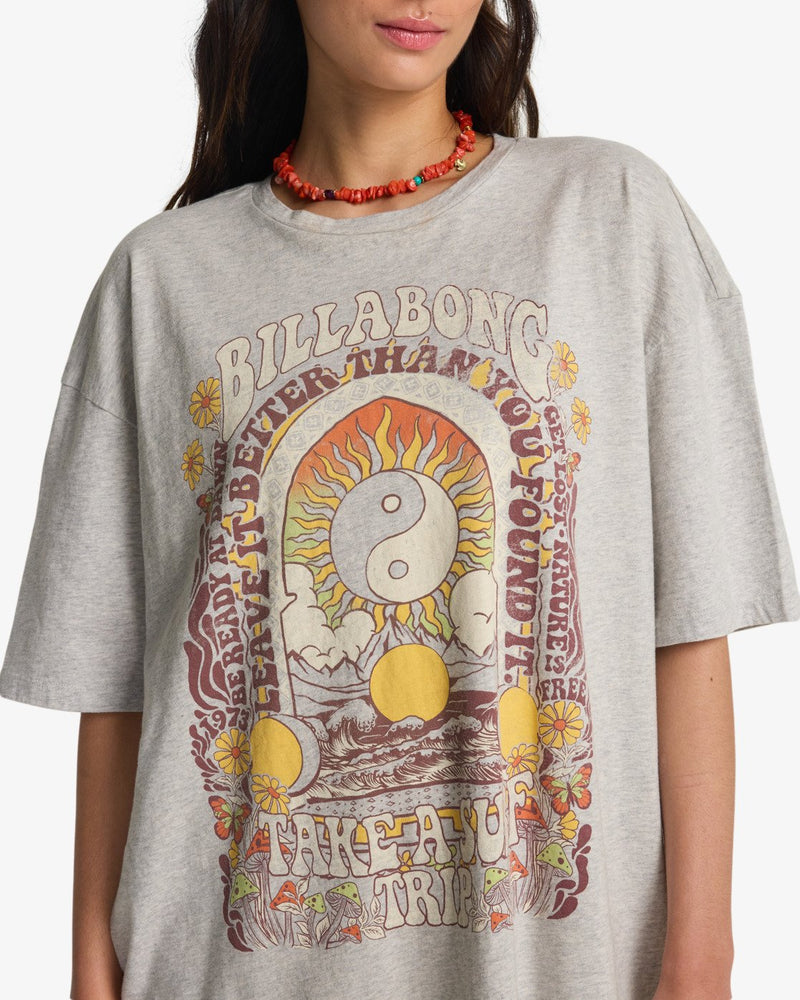 Load image into Gallery viewer, Billabong Women's Surf Trip Short Sleeve T-Shirt Grey Heather EBJZT00593-GRH
