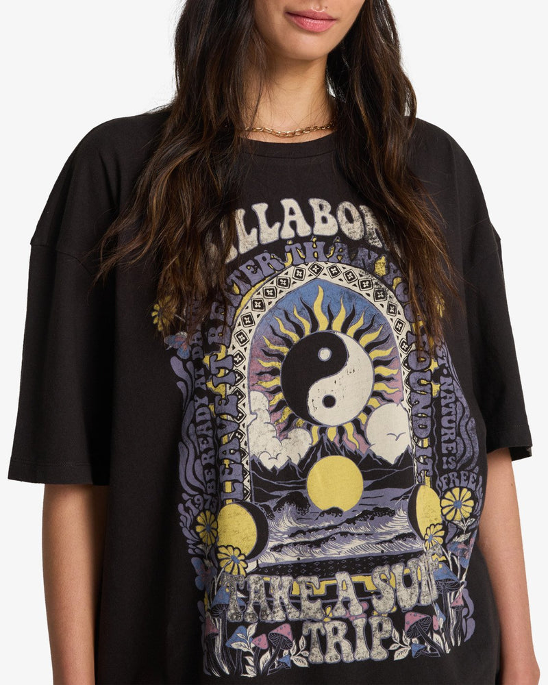 Load image into Gallery viewer, Billabong Women's Surf Trip Short Sleeve T-Shirt Off Black EBJZT00593-OFB
