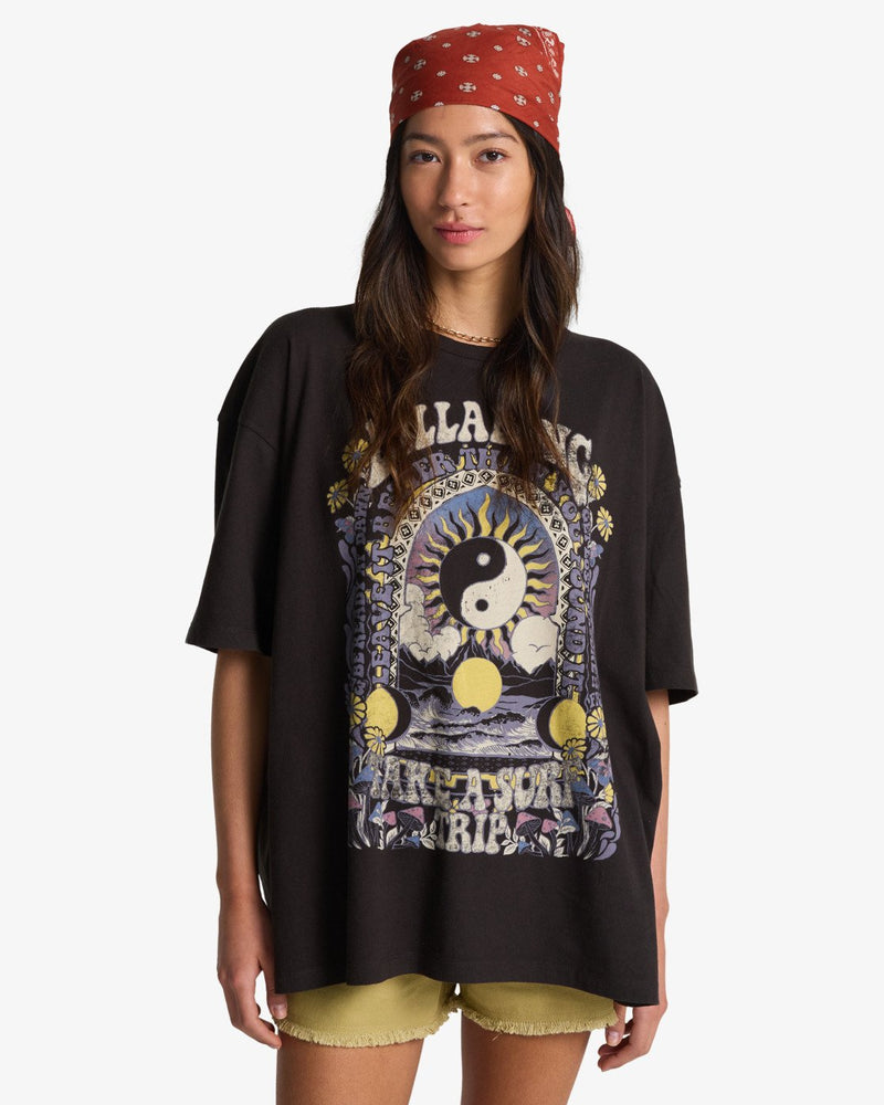 Load image into Gallery viewer, Billabong Women's Surf Trip Short Sleeve T-Shirt Off Black EBJZT00593-OFB
