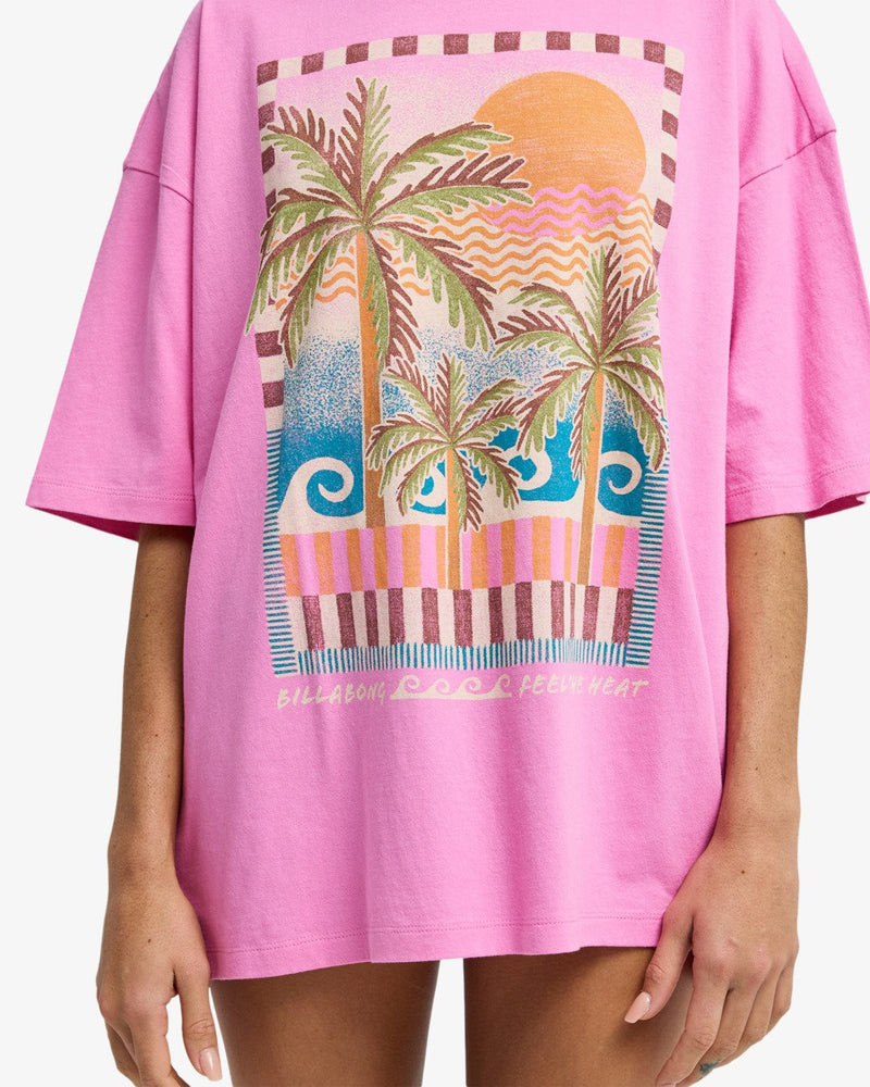 Load image into Gallery viewer, Billabong Women's Feel The Heat T-shirt Party Pink EBJZT00621-MGF0
