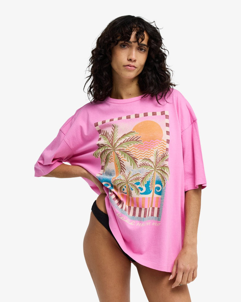 Load image into Gallery viewer, Billabong Women's Feel The Heat T-shirt Party Pink EBJZT00621-MGF0
