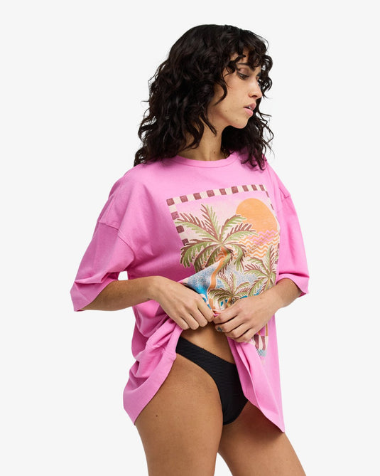Billabong Women's Feel The Heat T-shirt Party Pink EBJZT00621-MGF0