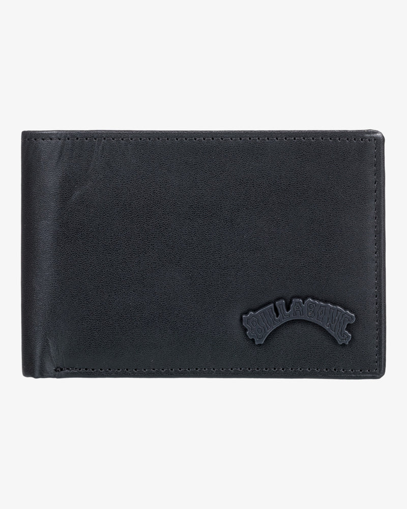 Load image into Gallery viewer, Billabong Men&#39;s Arch Leather Tri-Fold Wallet Black EBYAA00107-BLK
