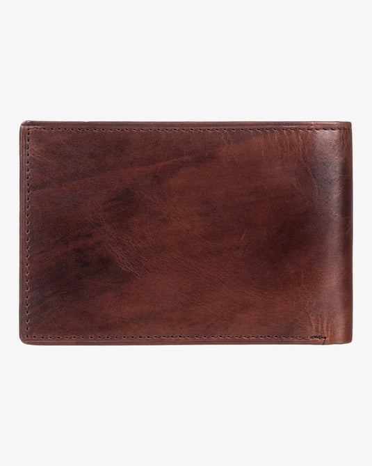 Billabong Men's Arch Leather Tri-Fold Wallet Chocolate EBYAA00107-CHO