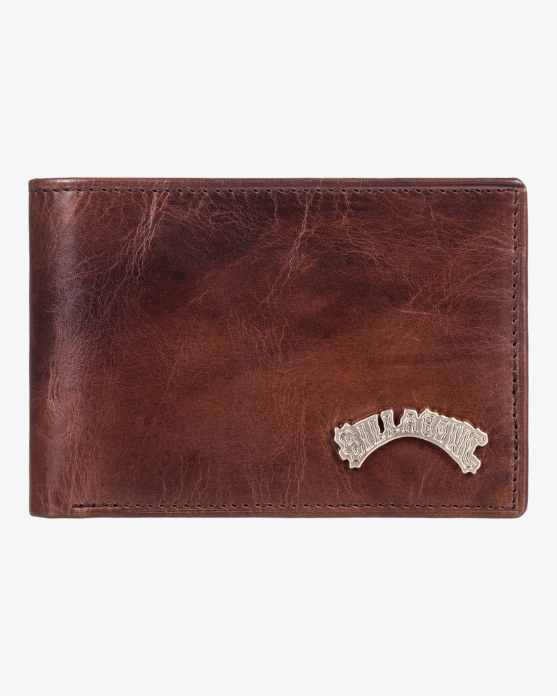 Load image into Gallery viewer, Billabong Men&#39;s Arch Leather Tri-Fold Wallet Chocolate EBYAA00107-CHO
