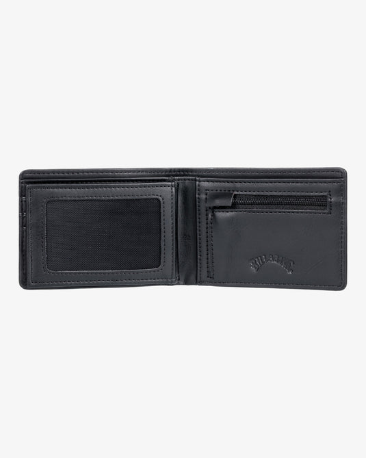 Billabong Men's Vacant Pu Tri-Fold Wallet Black EBYAA00115-BLK