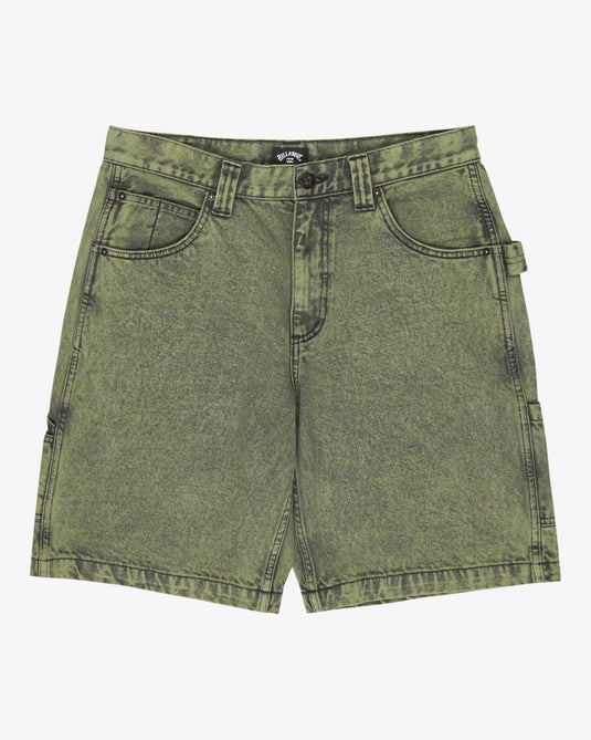 Billabong Men's Bad Dog Workwear Denim Shorts Moss Green EBYDS03002-GLW0