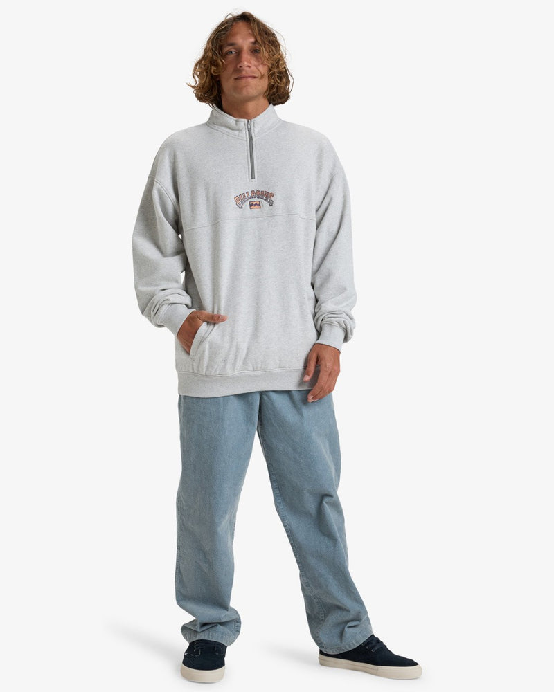 Load image into Gallery viewer, Billabong Men&#39;s Burleigh Half Zip Pullover Sweatshirt Light Grey Heather EBYFT00130_LGH
