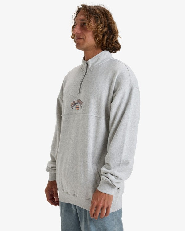 Load image into Gallery viewer, Billabong Men&#39;s Burleigh Half Zip Pullover Sweatshirt Light Grey Heather EBYFT00130_LGH

