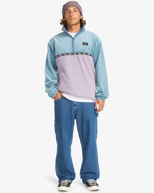 Billabong Men's Space Lobster Half Zip Jumper Washed Blue EBYFT00143-WBL