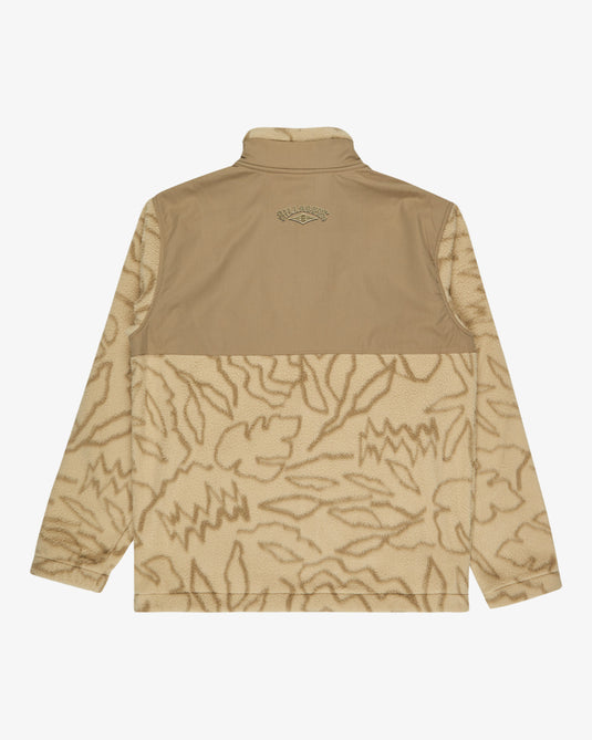 Billabong Men's Boundary Re-Issue Full Zip Mock Neck Fleece Desert EBYFT00144-DES
