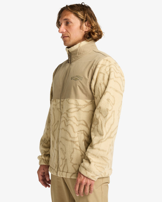 Billabong Men's Boundary Re-Issue Full Zip Mock Neck Fleece Desert EBYFT00144-DES