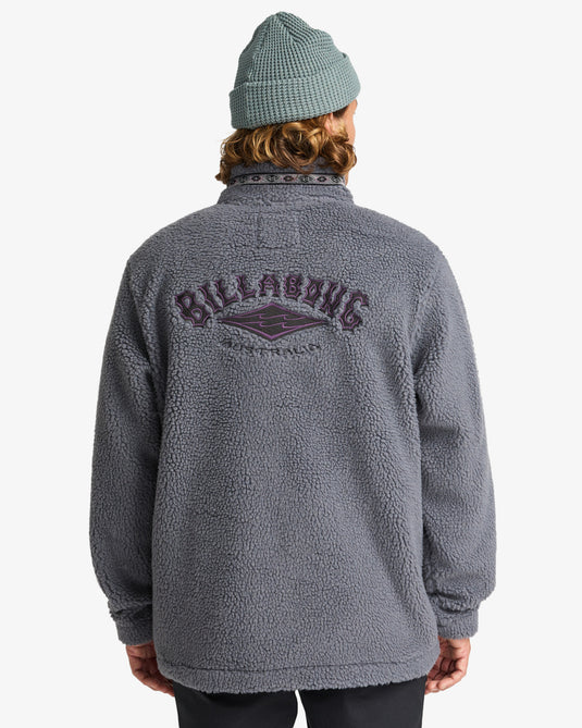 Billabong Men's Boundary Tombstone Half Zip Mock Fleece Pewter EBYFT00158-PEW
